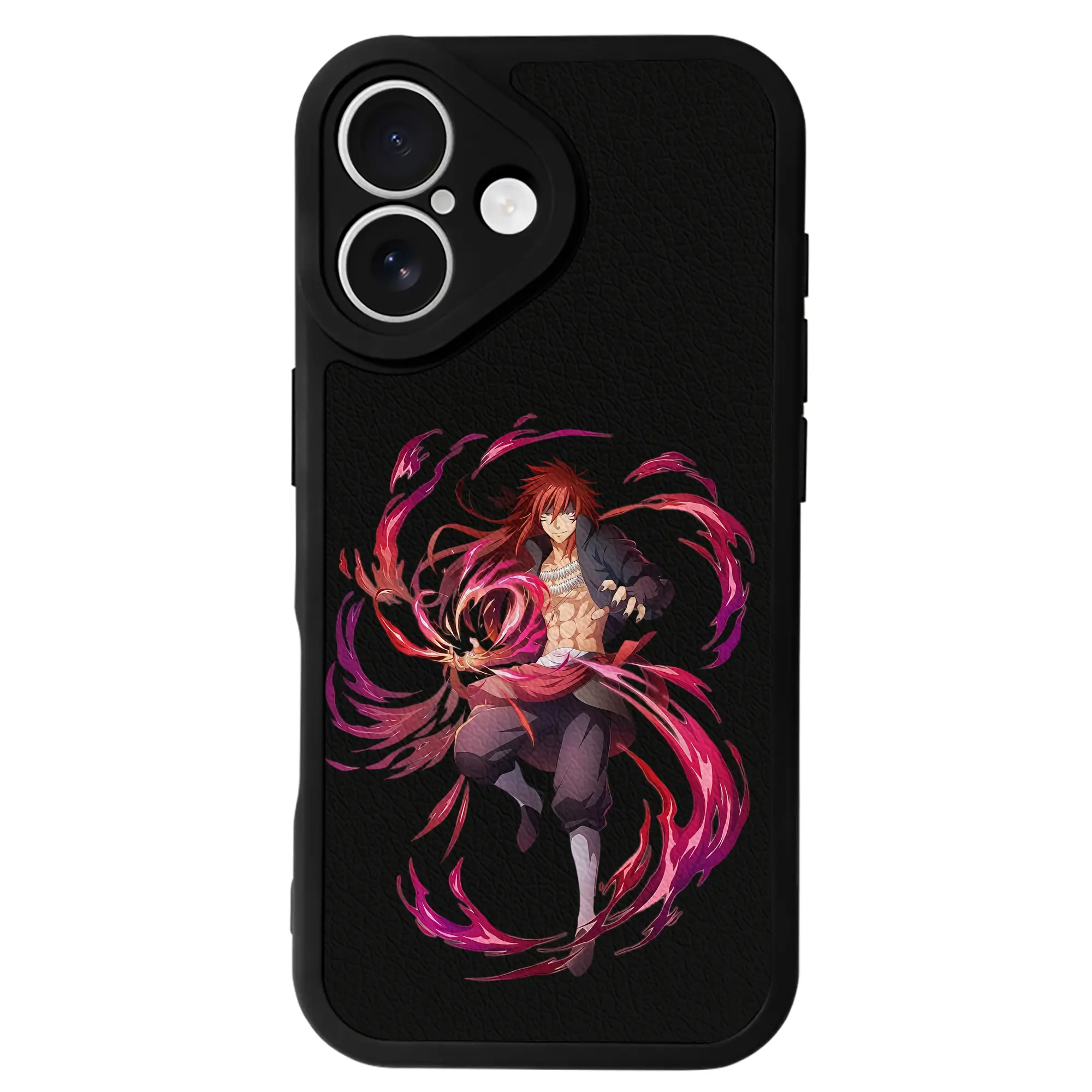 転生したらスライムだった件 グッズ,ベニマル - IPhone 16シリーズ対応 ・ シリコンスマホケース ・ レザー調 ・ 高精度フィット ・ 耐衝撃 ・ ワイヤレス充電対応 ・ 精密カット